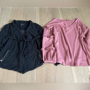 cardigan and long sleeve top